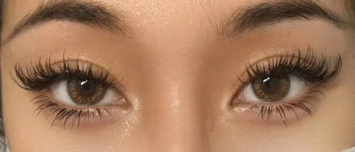 Runde Augen Nahaufnahme: Referenzfoto der Augenform für das Wimpern-Mapping