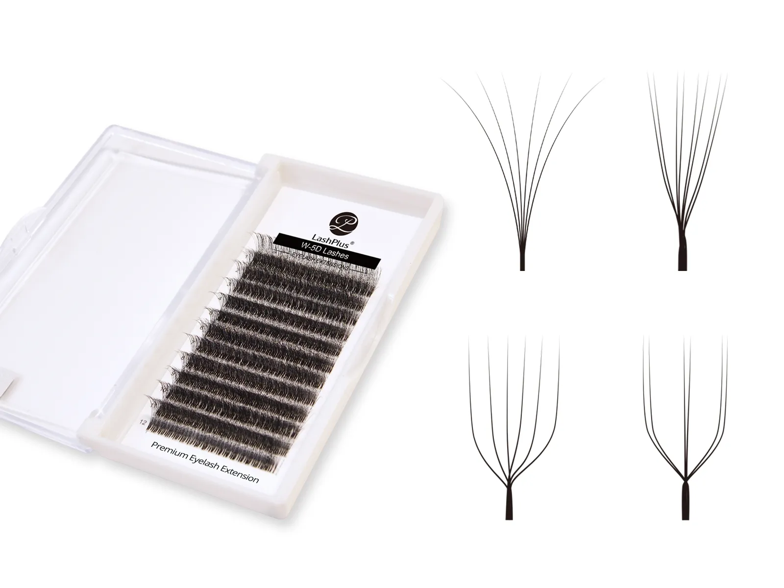 LashPlus Tray mit handgefertigten YY / W Promade-Fächern